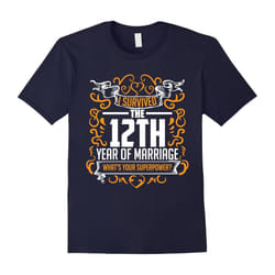 12th Wedding Anniversary Gifts 12 Year T Shirt For Her & Him-Father's Day - L