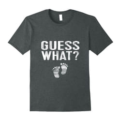 Men's Pregnancy Announcement TShirt: Dad Guess What?-Father's Day - M