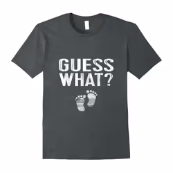 Men's Pregnancy Announcement TShirt: Dad Guess What?-Father's Day - XXL