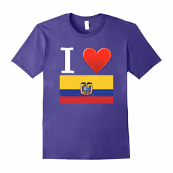 I Heart Love Ecuador Ecuadorian Flag T-Shirt-Father's Day - XL