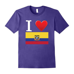 I Heart Love Ecuador Ecuadorian Flag T-Shirt-Father's Day - XL