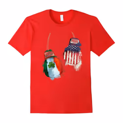 American vs Irish Flag Tee â Gloves USA vs Ireland Shirt-Father's Day - L