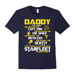 Daddy Super star Dad Papa Hero Fathers Day Gift Trek Shirts-Father's Day - XL