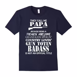 Men's Veteran Papa Father's Day Gifts For Gun Lover Badass Dad Tee-Father's Day - M