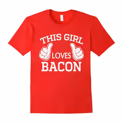 Perfect gift for bacon Lovers, This Girl Loves Bacon shirt-Father's Day - L