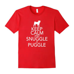 Keep Calm And Snuggle A Puggle Dog Lover Pug T-Shirt-Father's Day - S
