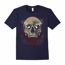Glaring Skull Smolder Rose Gothic Dead Beauty Love T-shirt-Father's Day - XXL