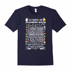 JP.Shirt 12 Days of Teaching Math Teacher Christmas Gifts-Father's Day - M
