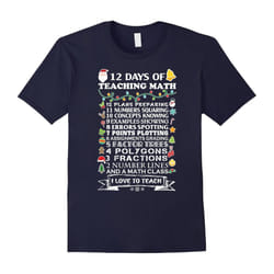 JP.Shirt 12 Days of Teaching Math Teacher Christmas Gifts-Father's Day - M