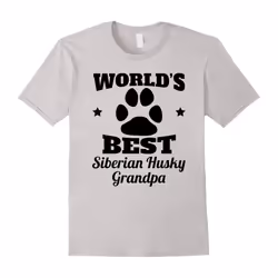 Men's World's Best Siberian Husky Grandpa Dog Lover T-Shirt-Father's Day - S
