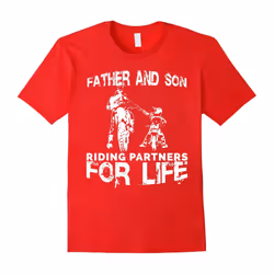 Father And Son Riding Partners For Life T-shirt Dads Sons-Father's Day - L