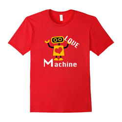 Cute Valentines Day T Shirt Love Machine Robot Gift for Boys-Father's Day - XXXL