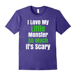I Love My Little Monster Funny Halloween T Shirt-Father's Day - M
