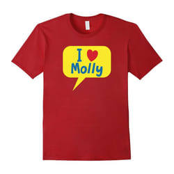 I Love (heart) dog cat pet MOLLY t-shirt-Father's Day - S