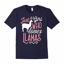 Llama Shirt Just a Girl Loves Llamas Funny Gift T-Shirt-Father's Day - L