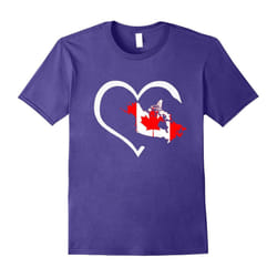 Love Heart Canada Flag Map T Shirt for Canadian Gifts-Father's Day - XXL