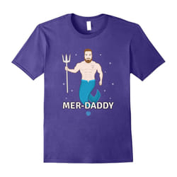 Mens Majestic Mer-Daddy Birthday Gift For Dad T-shirt-Father's Day - XL