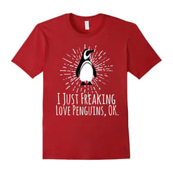 I Just Freaking Love Penguins Ok Funny Penguin Lovers Shirt-Father's Day - L