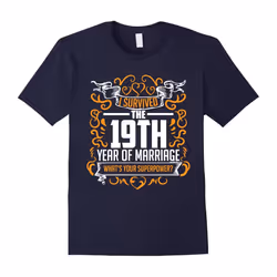19th Wedding Anniversary Gifts 19 Year T Shirt For Her & Him-Father's Day - M