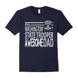 Men's Washington State Patrol Washington State Trooper Awesome Dad-Father's Day - L