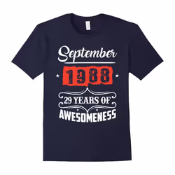 September 1988 29th yrs old Bday 29 Birthday Gifts T-shirt-Father's Day - S