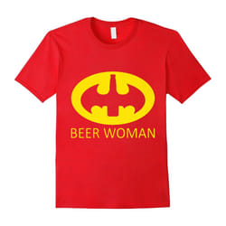Batt-woman Love Beer T-shirt . Halloween Costume-Father's Day - L