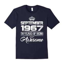 September 1967 50th Birthday Gifts 50 yrs old Bday T-shirt-Father's Day - XL
