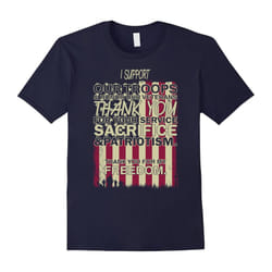 I Support Our Troops & Honor Our Veterans Thank You T-Shirt-Father's Day - M