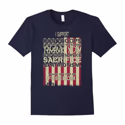 I Support Our Troops & Honor Our Veterans Thank You T-Shirt-Father's Day - XXL