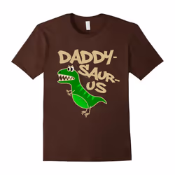 Men's Daddy-Saurus Funny T-Rex Dad Dinosaur Father's Day T-Shirt-Father's Day - S