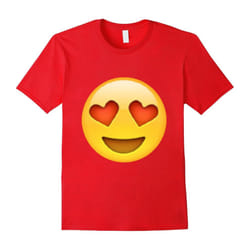 Heart Eyes T-Shirt Emoji Love Smiley Hearts Happy-Father's Day - XXXL