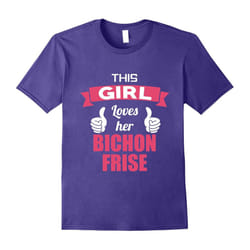 This Girl Loves Her Bichon Frise Cute Dog Lover T-Shirt-Father's Day - L