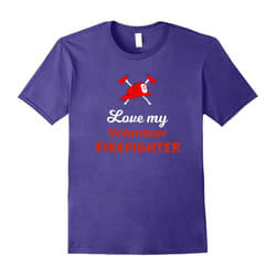 Awesome Love My Volunteer Firefighter T Shirt Gift-Father's Day - L