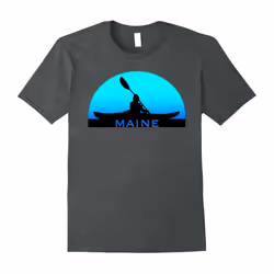 Maine Kayak Souvenir Tshirt I Love Kayaking-Father's Day - M