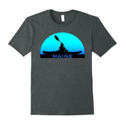 Maine Kayak Souvenir Tshirt I Love Kayaking-Father's Day - XL