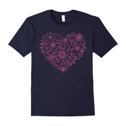I Love you T shirt Floral Heart Saint Valentine's Day gift-Father's Day - XL