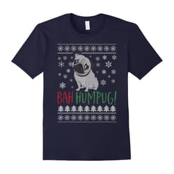 Bah Humpug! Christmas Pug Lovers T-Shirt-Father's Day - L
