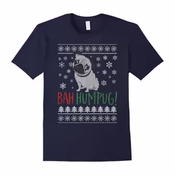 Bah Humpug! Christmas Pug Lovers T-Shirt-Father's Day - XL