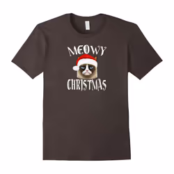Mad Cat Lovers Meowy Christmas Tshirt Gift Idea Funny-Father's Day - S