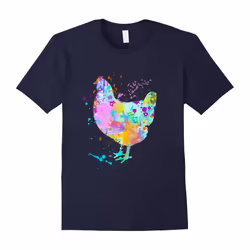 Chicken T-Shirt, Watercolor Splash Love Chickens Tee Shirt-Father's Day - S
