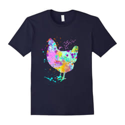 Chicken T-Shirt, Watercolor Splash Love Chickens Tee Shirt-Father's Day - XXL