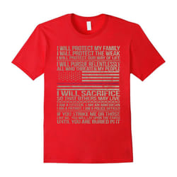 Thin Blue Line American Flag/ Police shirt: I PROTECT FAMILY-Father's Day - S