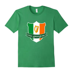McGregor T Shirt Family Name Irish Flag Harp Crest-Father's Day - XXL