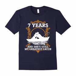 Funny Fishing Anniversary Gifts for Him 7 Year Anniversary-Father's Day - XL