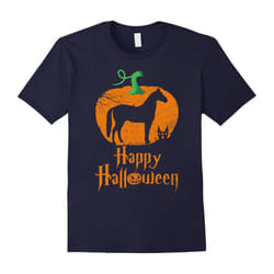 HORSE In Pumpkin Happy Halloween T-shirt HORSE Lovers-Father's Day - S