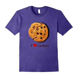 I Love Cookies T-Shirt Chocolate Chip Cookie Graphic Tee-Father's Day - M