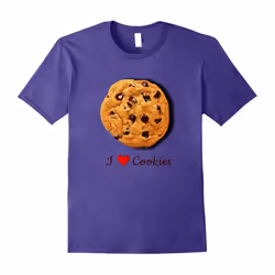 I Love Cookies T-Shirt Chocolate Chip Cookie Graphic Tee-Father's Day - L