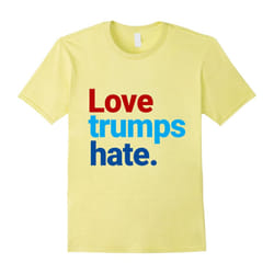 Colorful Love trumps hate T Shirt Bernie Sanders Father's Dayinton-Father's Day - XXL