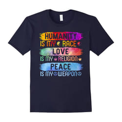 Women's humanity is my race love is my religion yoga shirts-Father's Day - XXXL