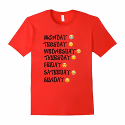 Emoji T-Shirt Love Your Emoticon Shirt 7 Days A Week!-Father's Day - XXXL